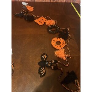 Melange Collection HALLOWEEN‎ GARLAND Boo Bats Wool Handmade In Peru Fair Trade